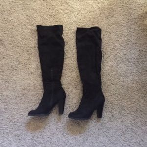 Women's Over the Knee Faux Suede Heeled Boot Sz 8
